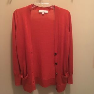 LOFT burnt orange cardigan